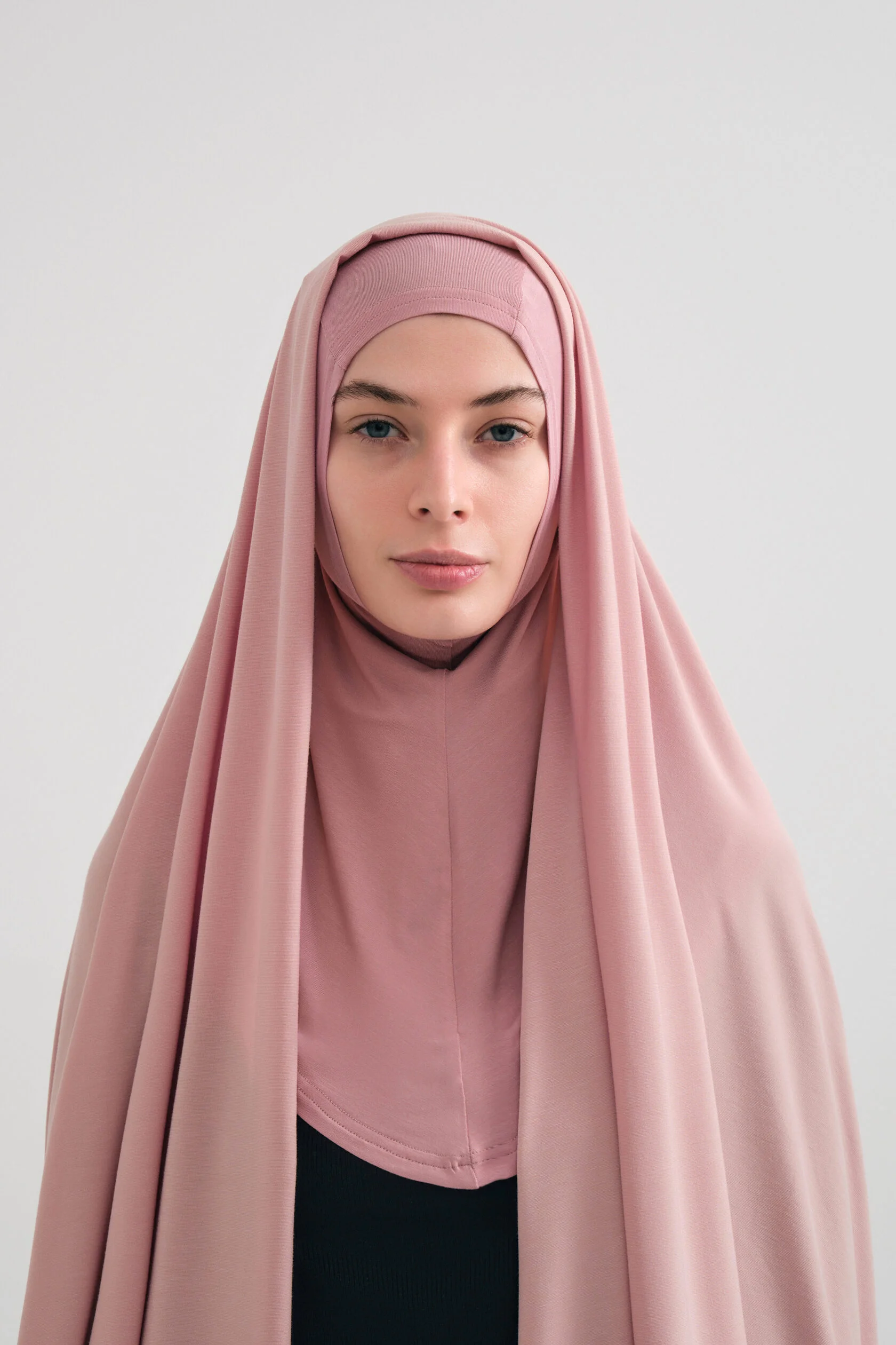 Dusty Pink Instant Jersey Hijab with Under-Cap