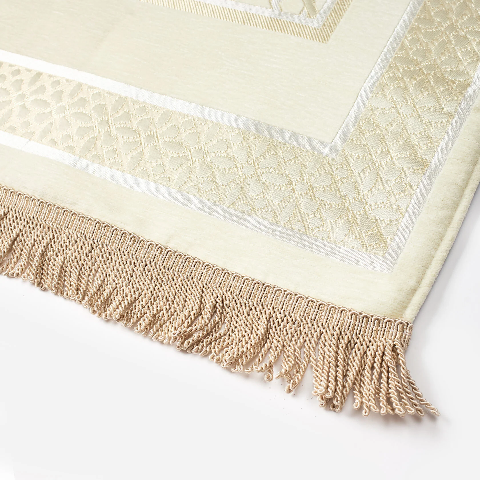 Soft Prayer Rug – Textured Dome Border, Ivory