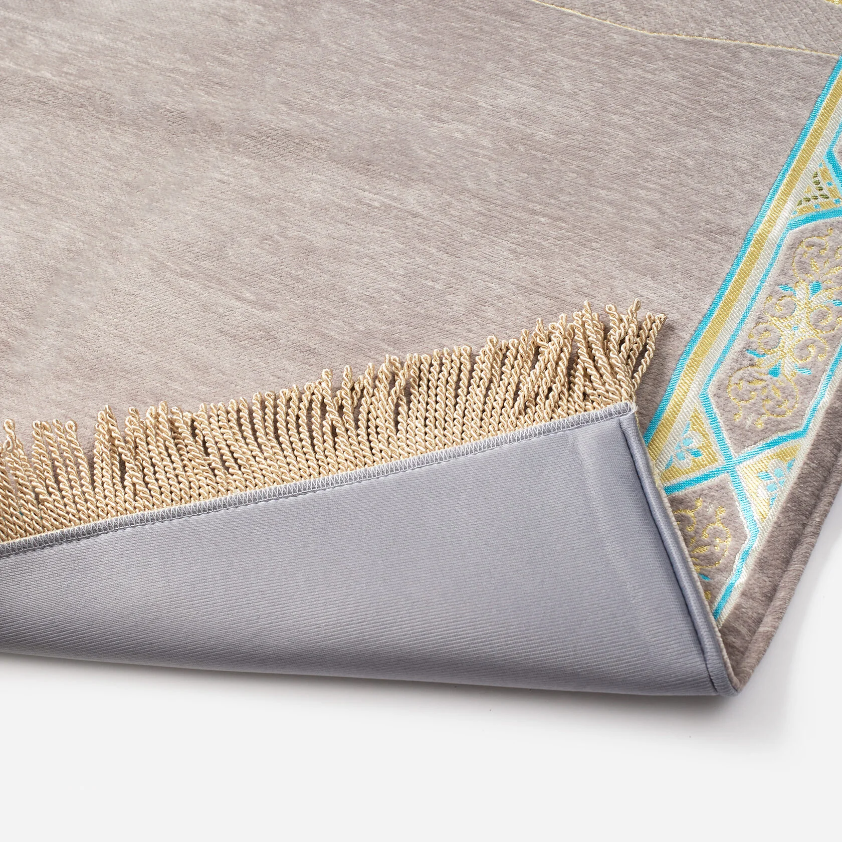 Soft Prayer Rug – Al-Aqsa Design, Taupe Grey