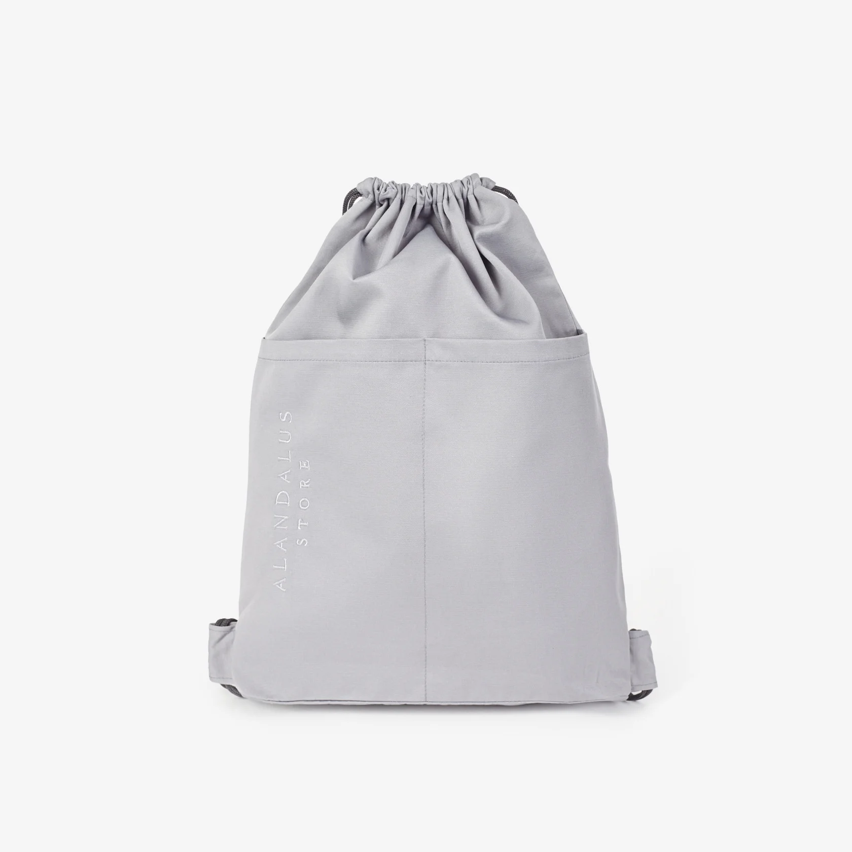 Two-Strap Drawstring Prayer Backpack – Grey