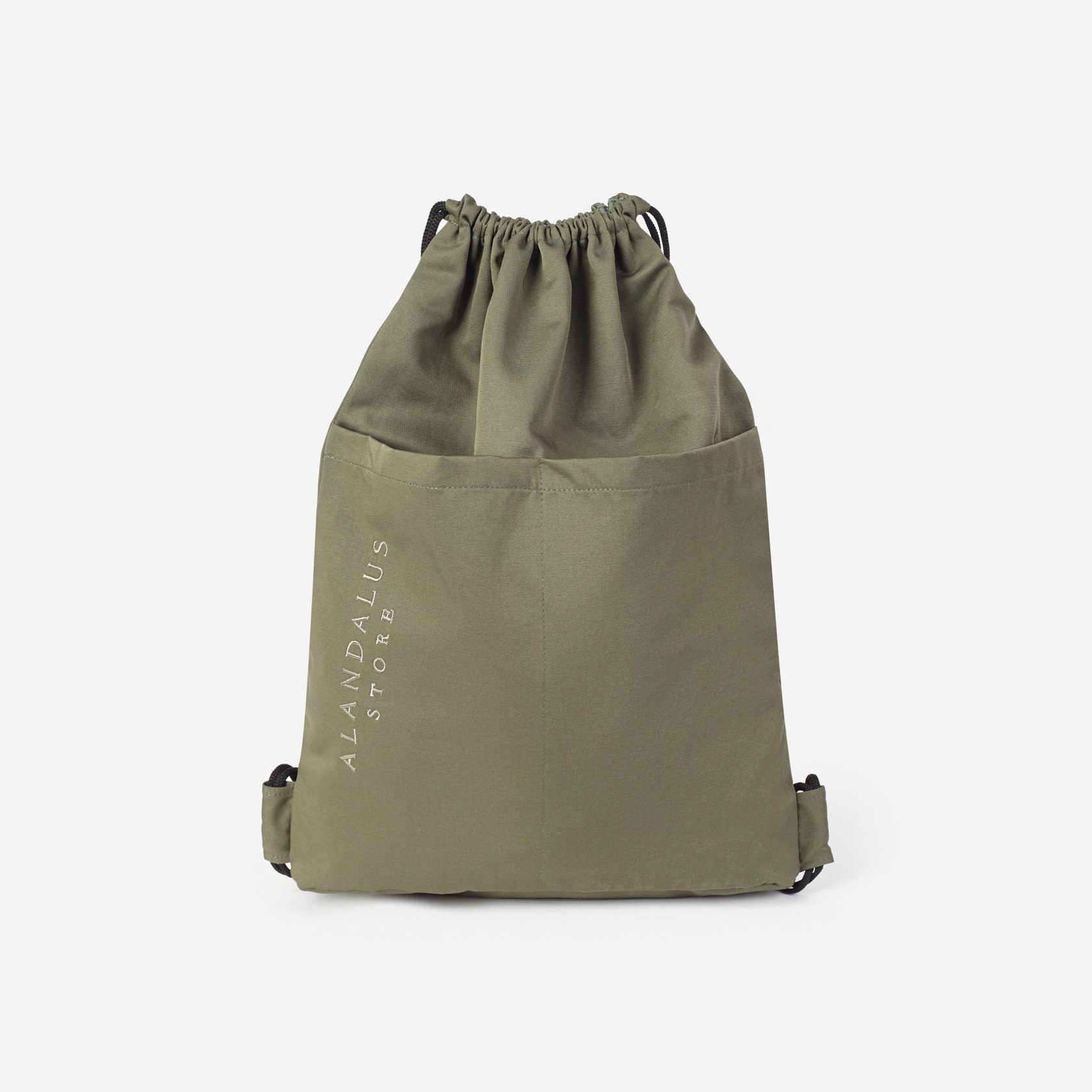 Two-Strap Drawstring Prayer Backpack – Olive Green