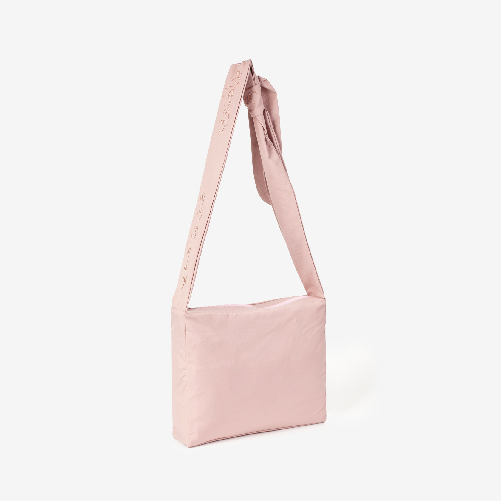 Embroidered Crossbody Messenger Prayer Bag – Pink