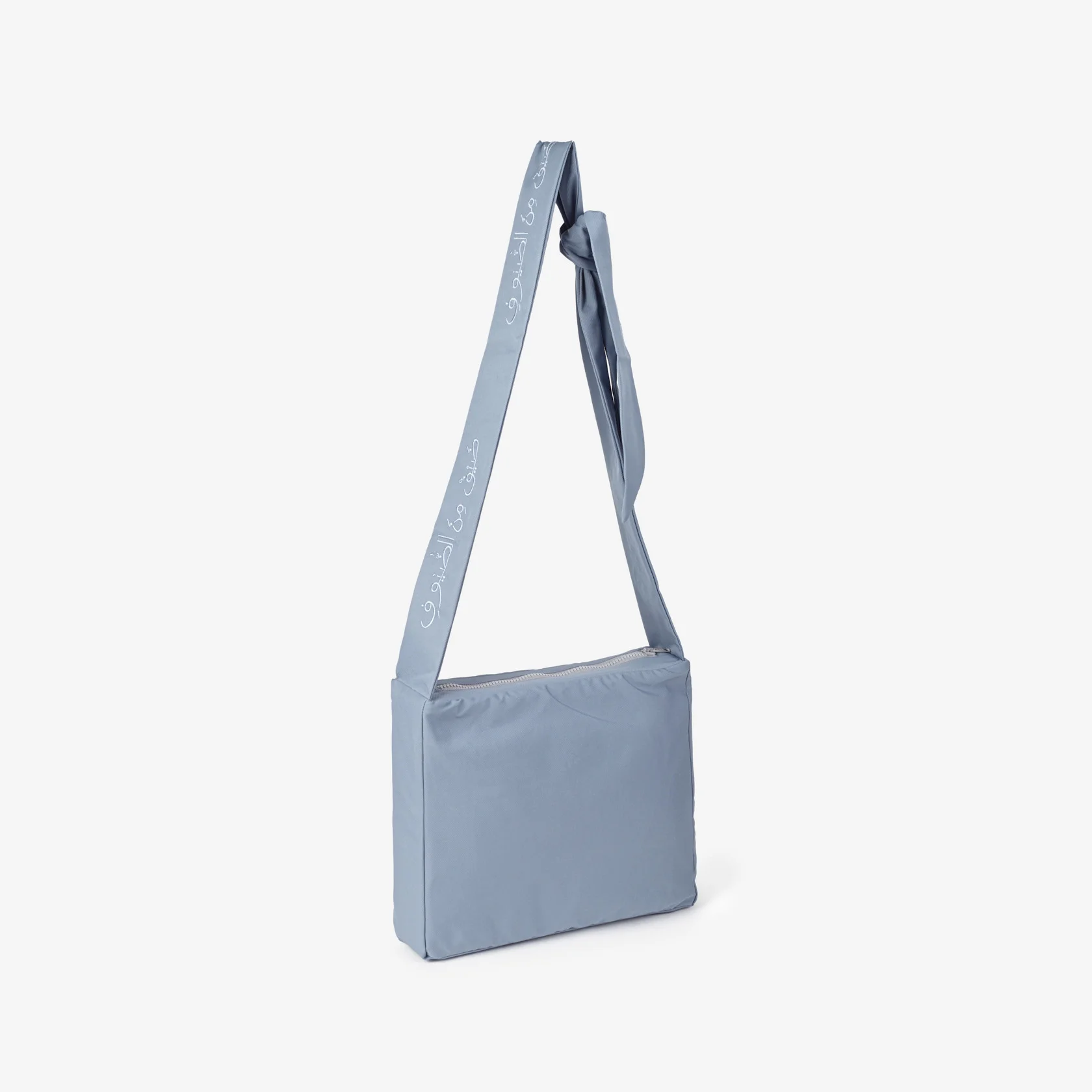 Embroidered Crossbody Messenger Prayer Bag – Denim Blue