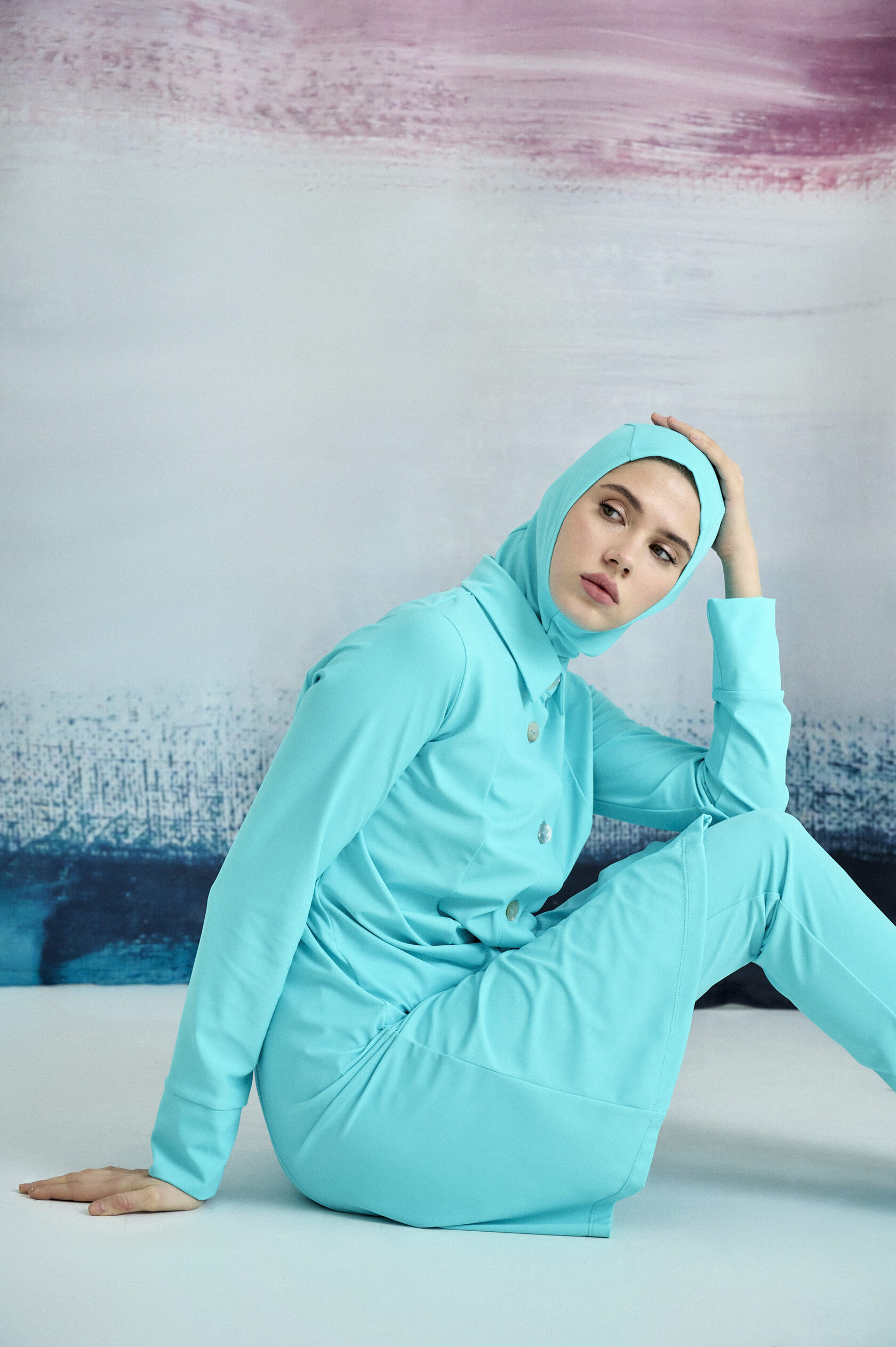 Three-Piece Modest Burkini - Turquoise