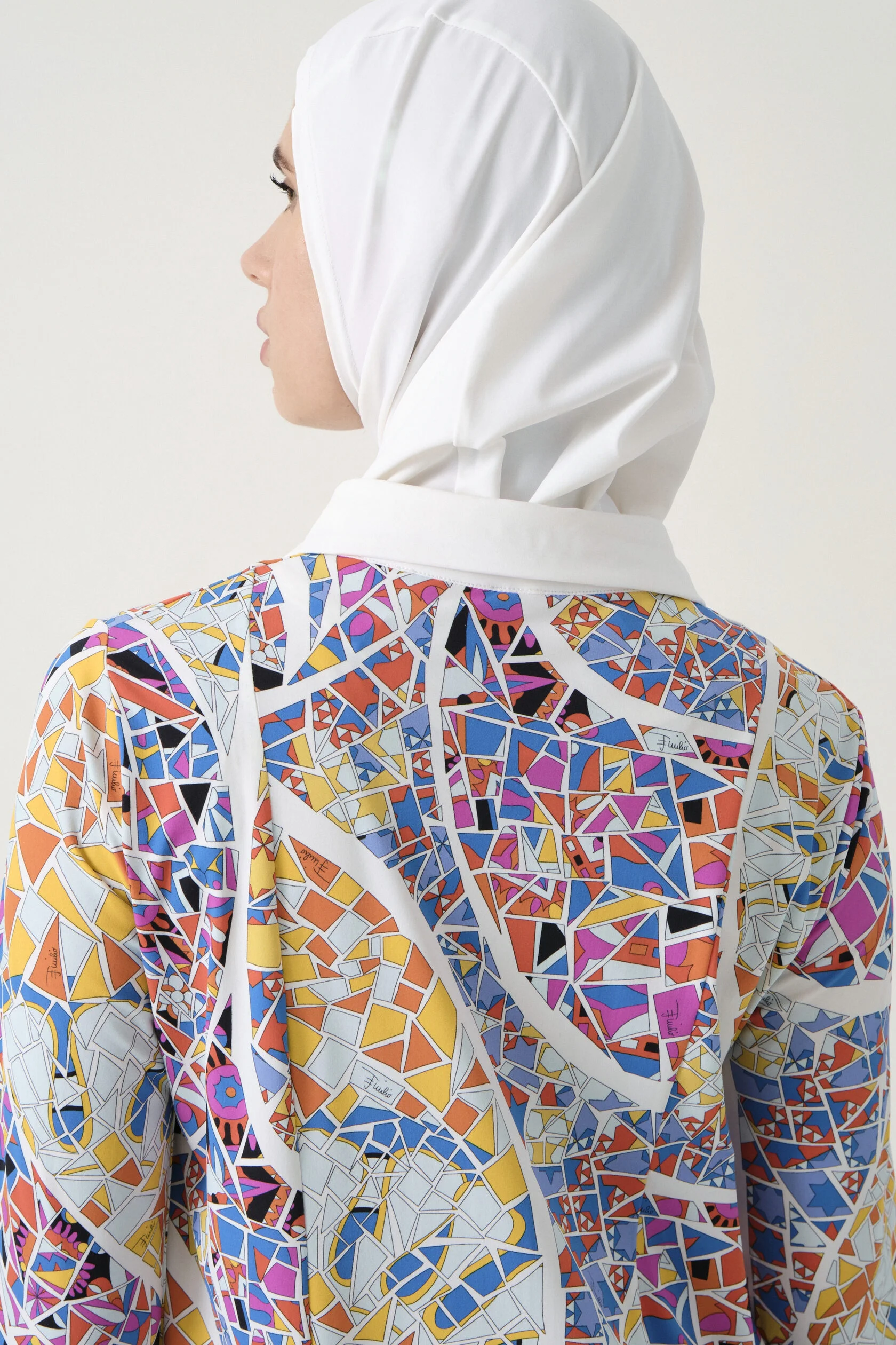 Full-Cover Burkini - Multicolour Mosaic Print
