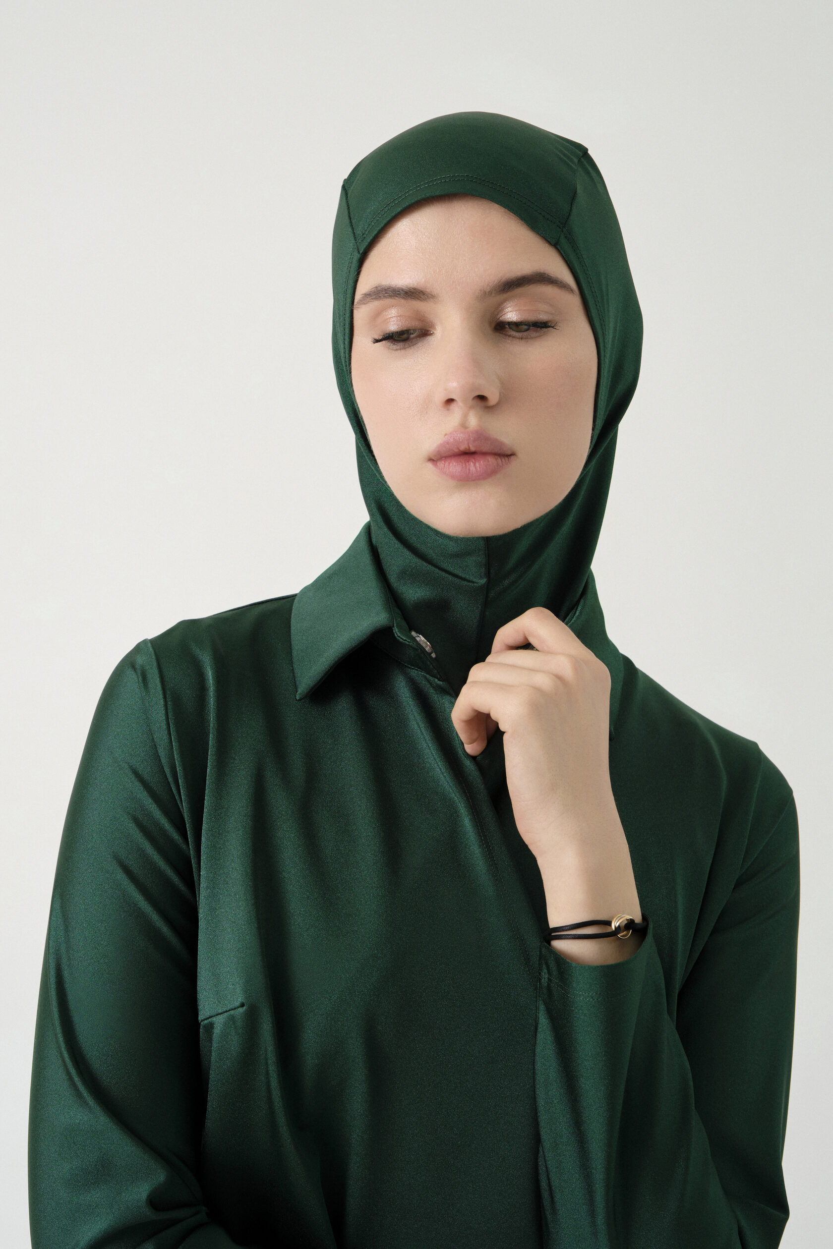 Full-Cover Burkini Swimsuit - Deep Emerald